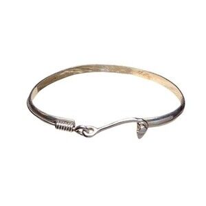 Vintage Bimini Sterling Silver Fish Hook Bracelet 7"